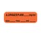 Nevs Label, Lorazepam 1/2" x 1-1/2" Orange w/Black LANT-1222D - alternate 1